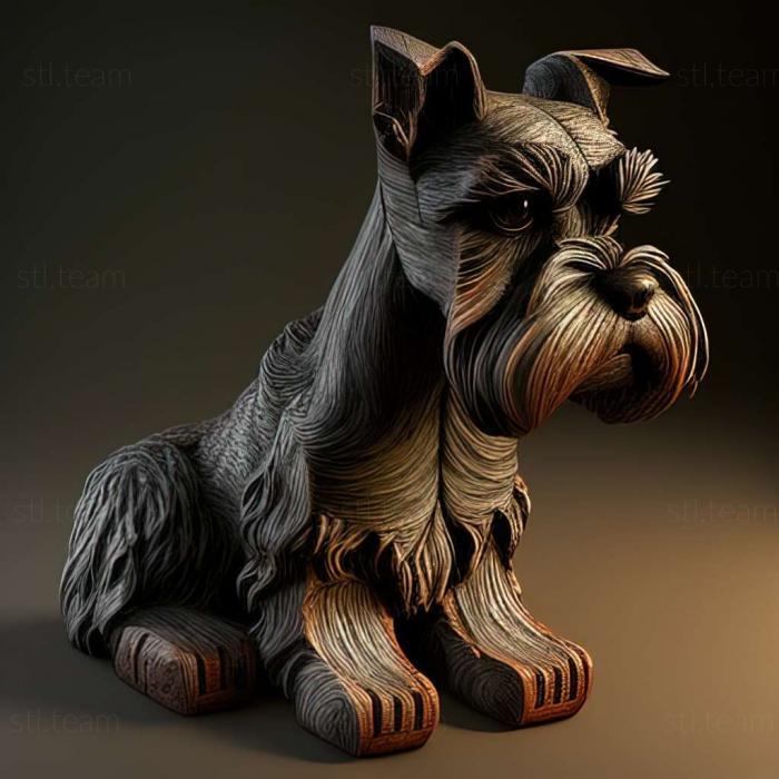 3D model Zwergschnauzer dog (STL)